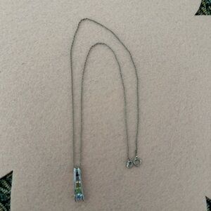 Silver Ladder Necklace with Multi Semiprecious Stones Pendant NEW